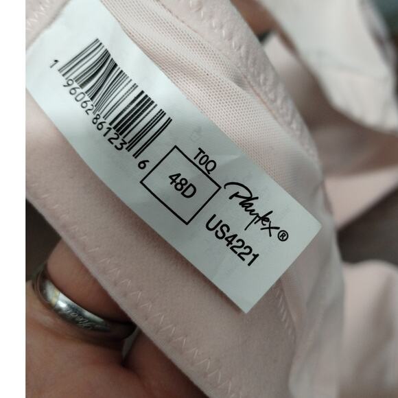 Playtex NWT Size 48D Pink Bounce Control Wicking Mesh Neckline Wirefree Bra 4221 - Picture 5 of 8